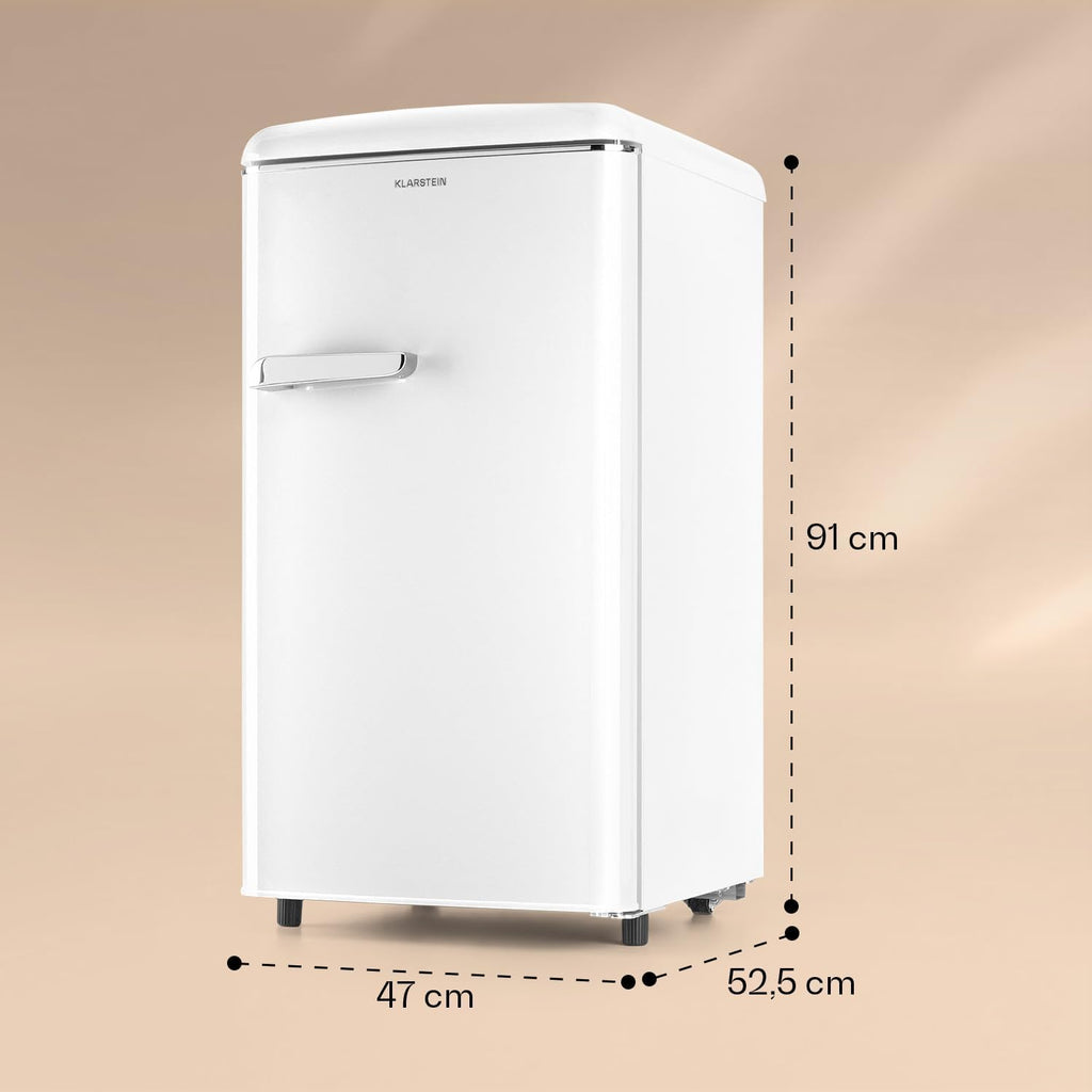 2026 KLARSTEIN Laika - Congélateur, volume total 60 litres, thermostat à 5 niveaux, 0 à -18°C, 3 grilles, pose libre, design rétro - rouge