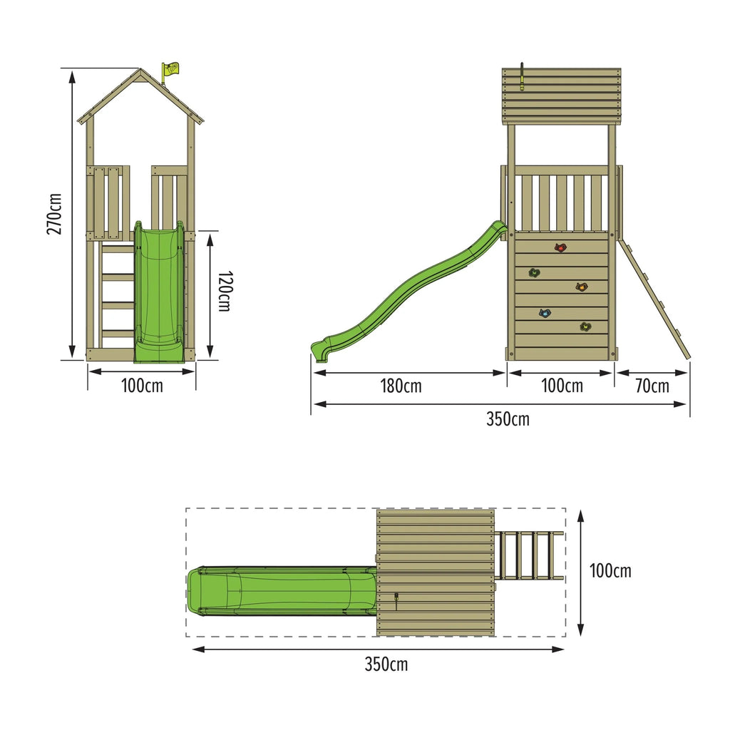 2026 Structure d’escalade en bois TP Skywood avec toboggan ondulé - certifiée FSC®