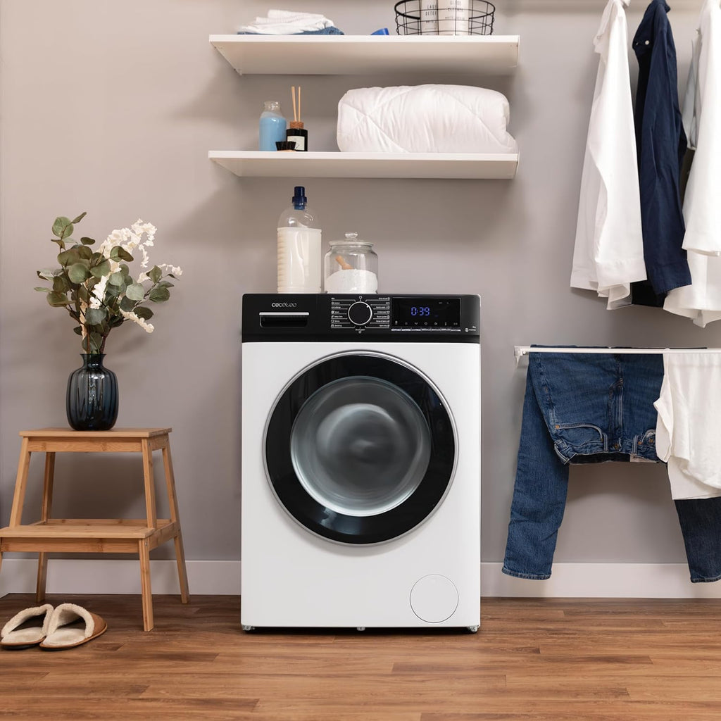 2026 Cecotec Lave-linge 10Kg Bolero DressCode 10610 Inverter Steel A. Chargement Frontale, 1400 RPM, Steam Max, Motor Inverter Plus, 15 Programmes, OnSmart, Stop&Go, Caoutchouc Antibactérien, Drum Clean