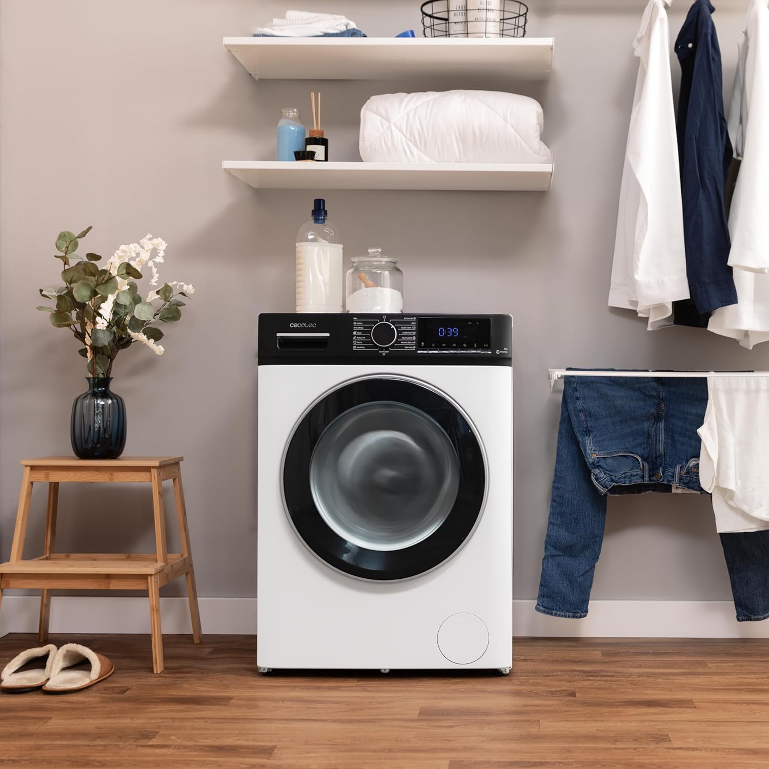 2026 Cecotec Lave-linge 10Kg Bolero DressCode 10610 Inverter Steel A. Chargement Frontale, 1400 RPM, Steam Max, Motor Inverter Plus, 15 Programmes, OnSmart, Stop&Go, Caoutchouc Antibactérien, Drum Clean