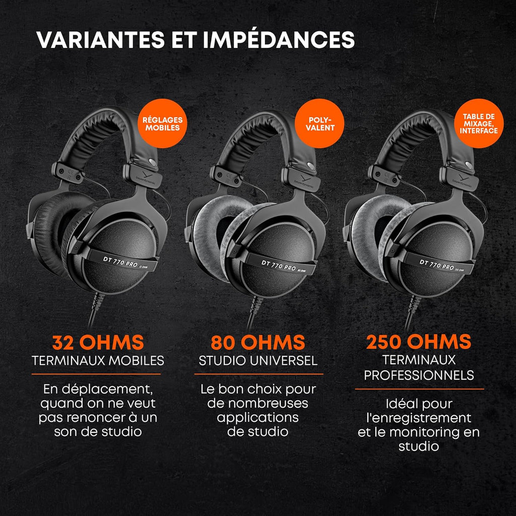 2026 2025 beyerdynamic DT 770 PRO 80 Ohm – Casque Studio Fermé Professionnel avec Isolation Sonore et Confort Supra-Auriculaire – Édition Limitée
