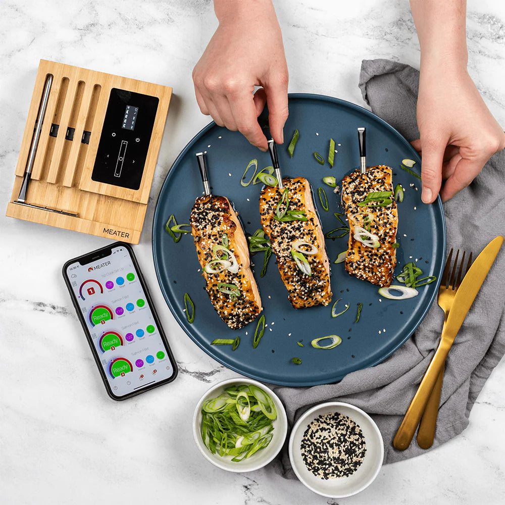 2026 2025 MEATER Block – Thermomètre à Viande Intelligent avec WiFi, Quatre Sondes et Cuisson Multi-Protéines pour un Barbecue Parfait