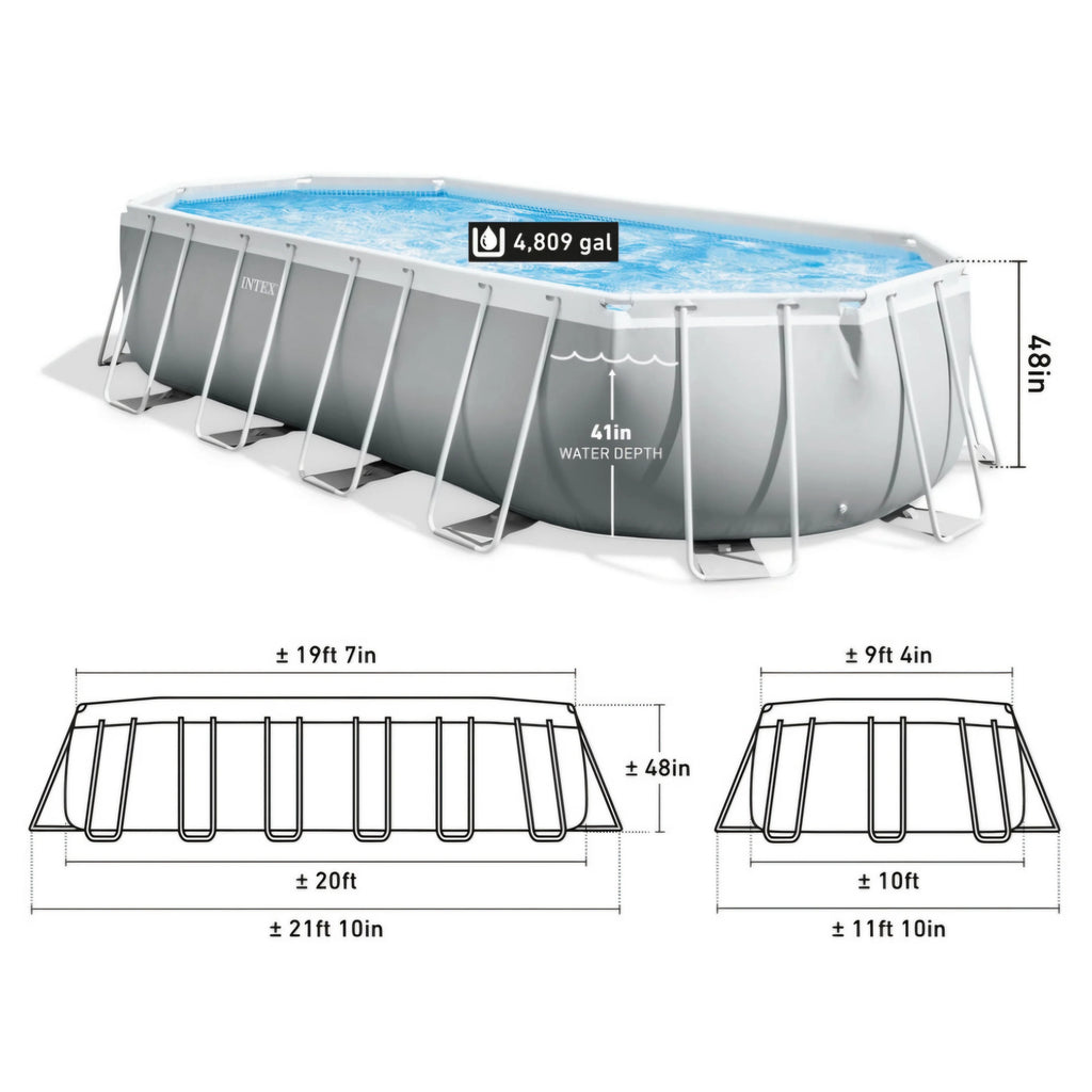 2026 2025 Intex Prism Frame Ovale – Piscine Hors-sol 6,1 x 3,05 m, Cadre Acier Robuste, Pompe et Échelle Incluses, Édition Limitée