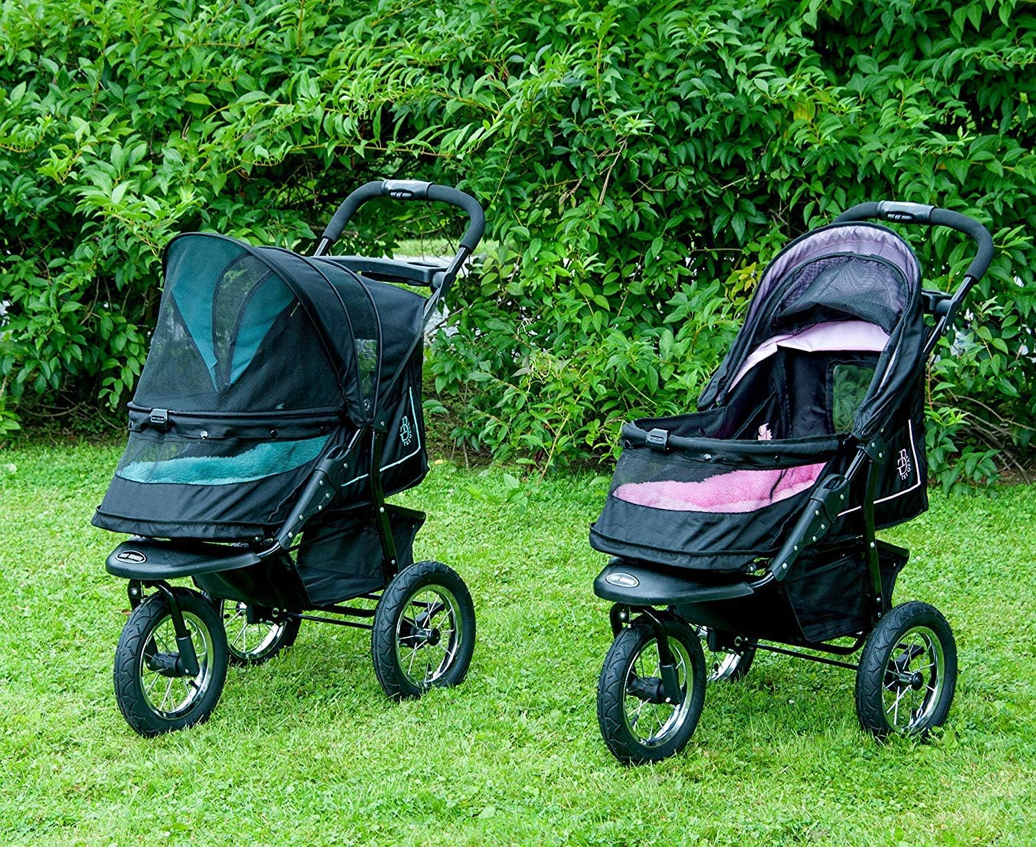 2026 No-Zip NV Haustier-Buggy für Katzen/Hunde, Einstieg ohne Reißverschluss, einfaches Zusammenklappen mit einer Hand, Reifen mit Gelfüllung, Plüschpolster + Wetterschutz inklusive, 3 Farben