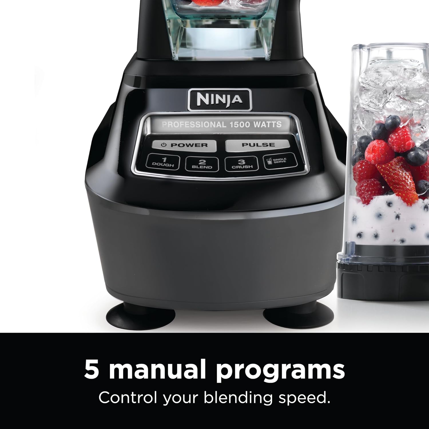 2026 2025 Ninja Mega Kitchen System, 1500W, Blender XL 72 oz et Robot Culinaire 8 Tasses avec (2) Gobelets To-Go 16 oz, Technologie Total Crushing - Smoothies, Glace Pilée, Purées, Pâte & Plus, Noir, BL770
