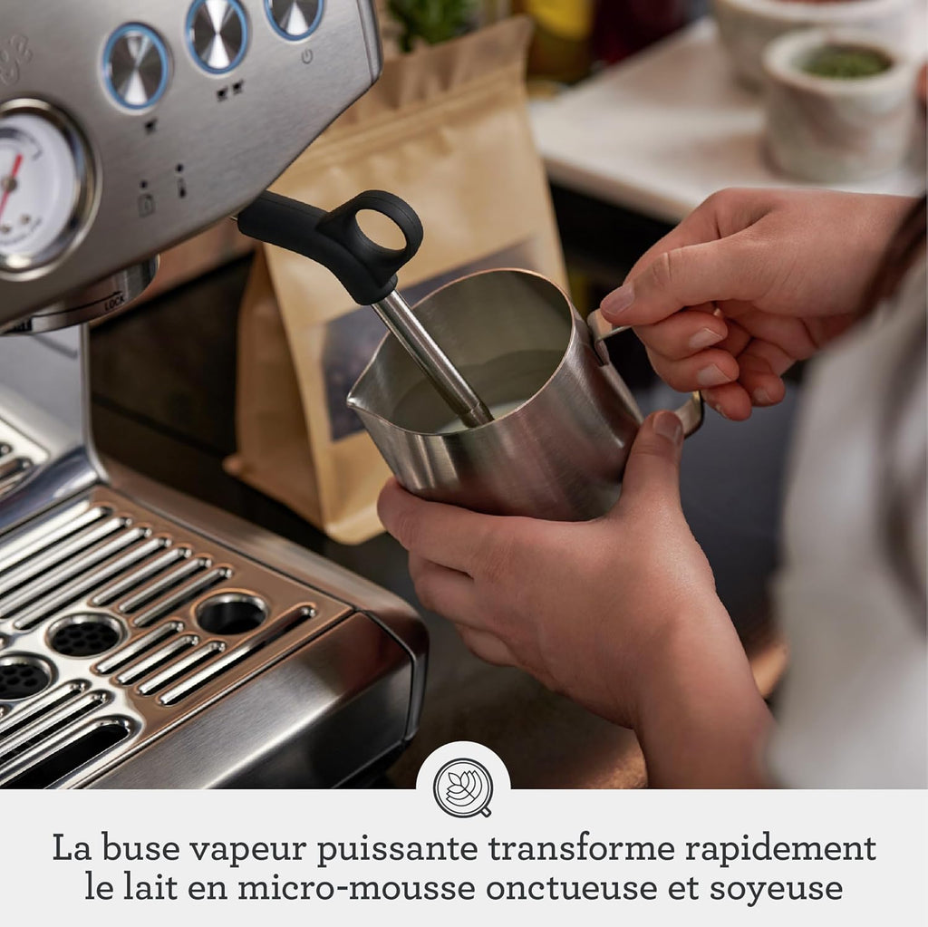 2026 2025 Machine à Café Expresso avec Broyeur Intégré & Mousseur à Lait – Sage Barista Express Impress – Acier Inoxydable Brossé, Expérience Barista à Domicile