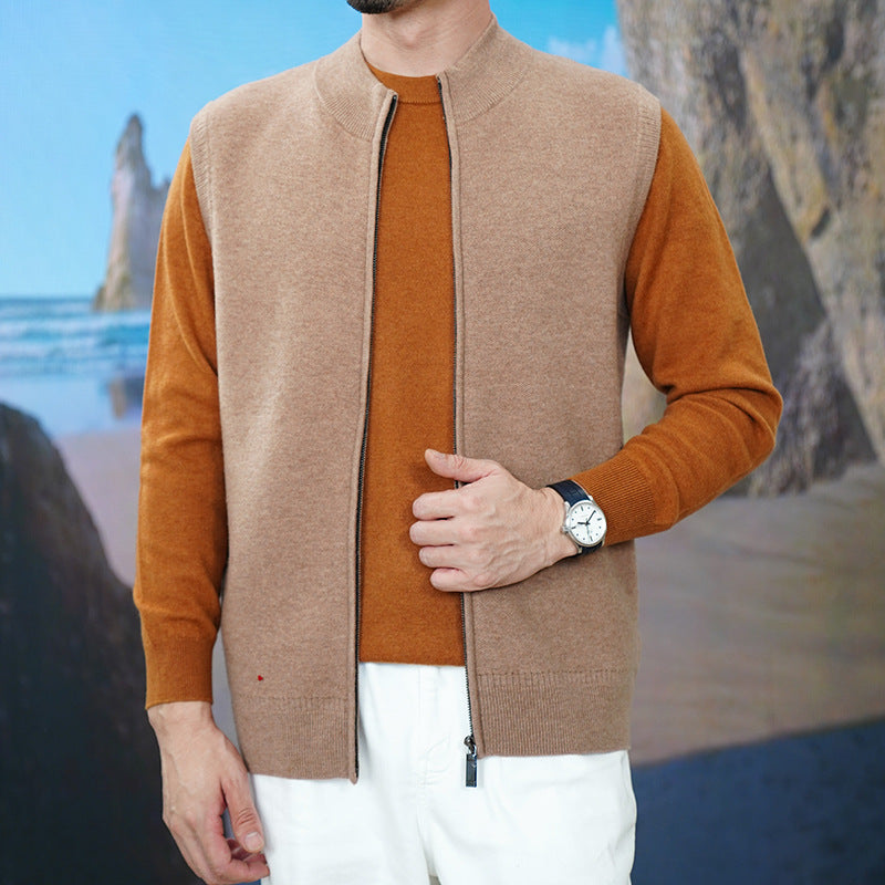 Gilet élégant décontracté tricoté chaud coupe ample pour homme