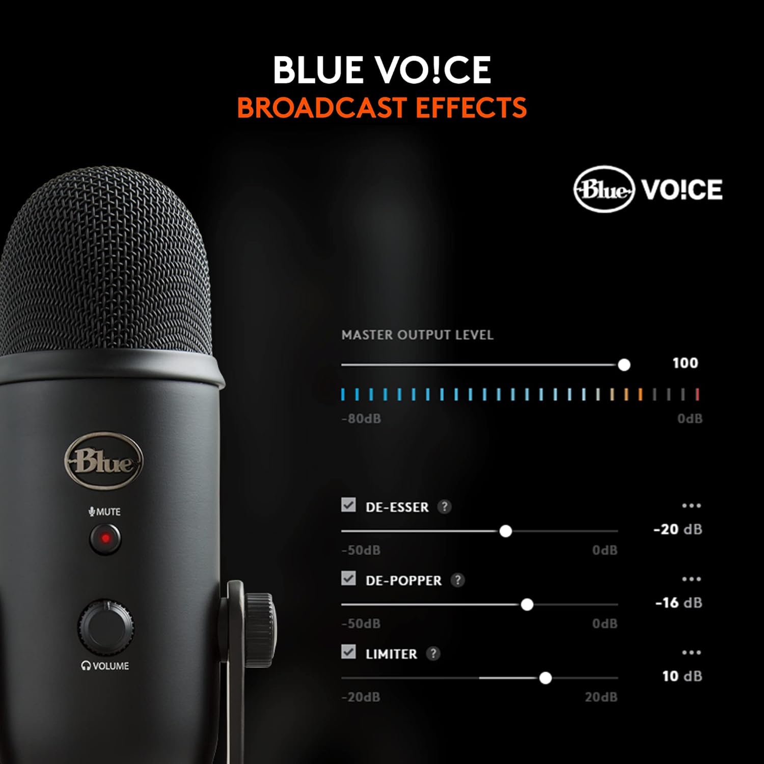 2026 2025 Logitech for Creators Microphone USB Blue Yeti (Noir)