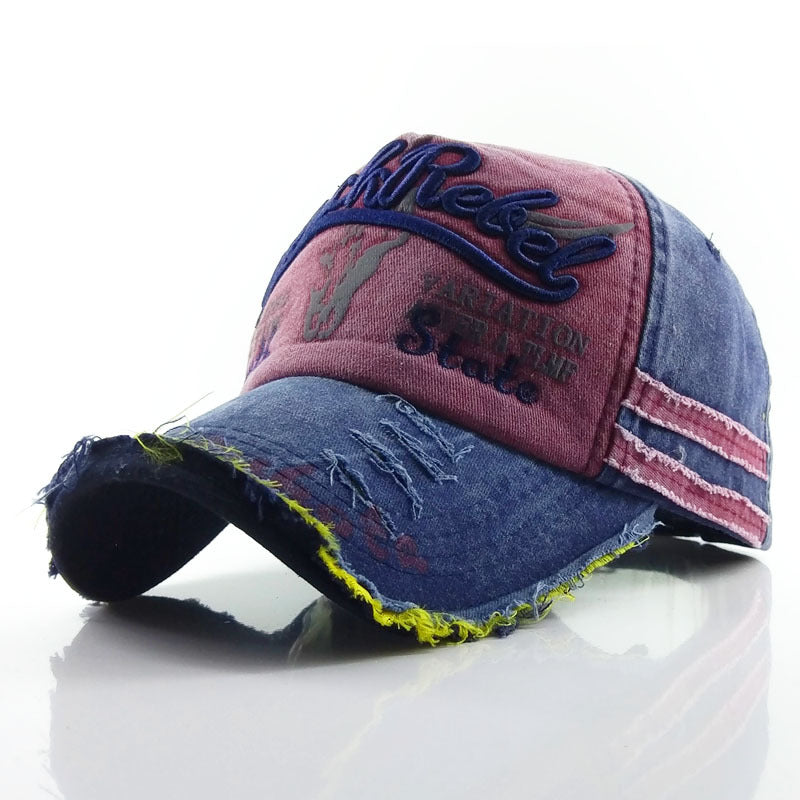 Casquette de baseball rétro en denim réglable décontracté style urbain unisexe