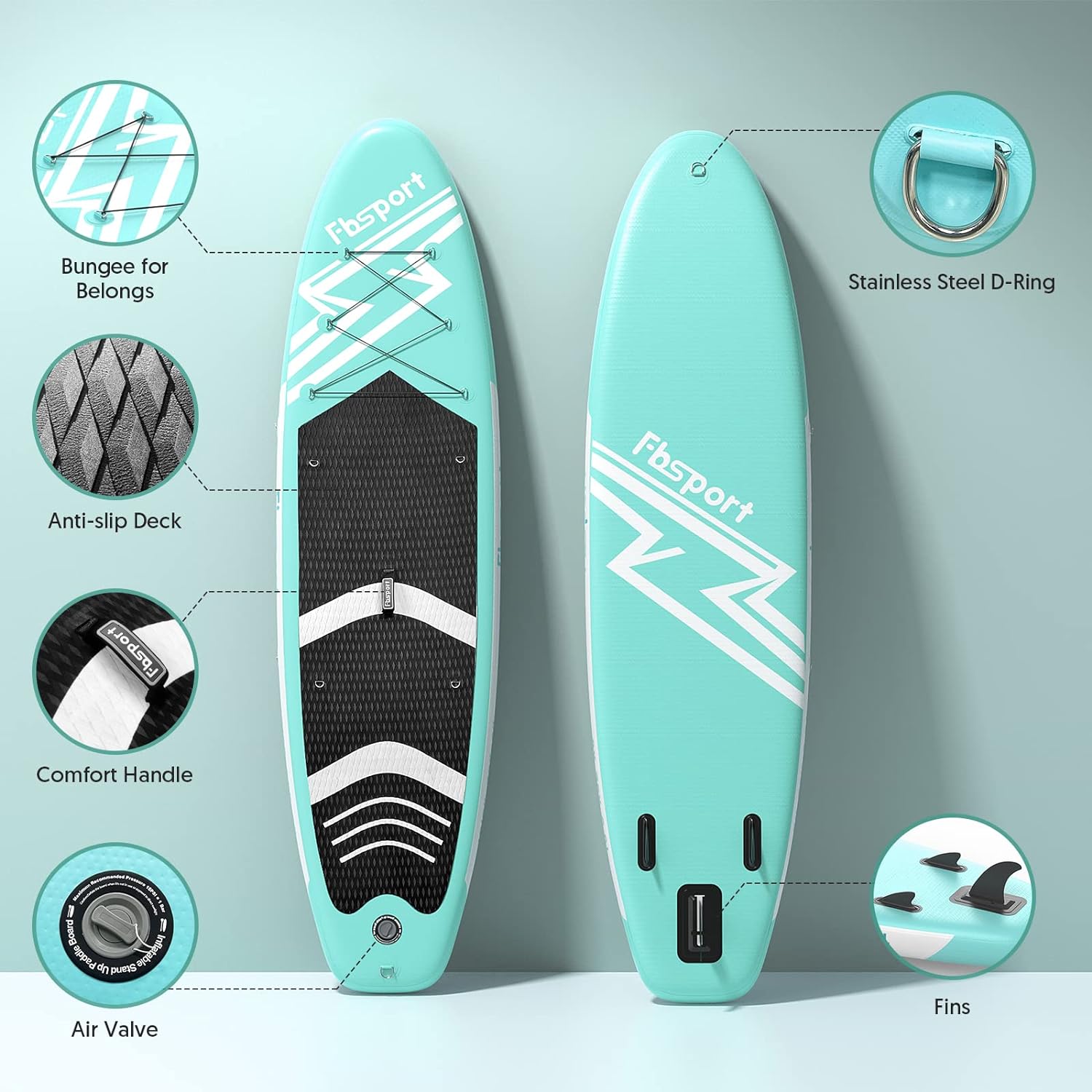 2026 Premium-Stand-Up-Paddle-Board, Yoga-Board mit strapazierfähigem SUP-Zubehör und Tragetasche | Breiter Stand, Surf-Kontrolle, rutschfestes Deck, Leine, Paddel und Pumpe für Jugendliche und Erwachsene