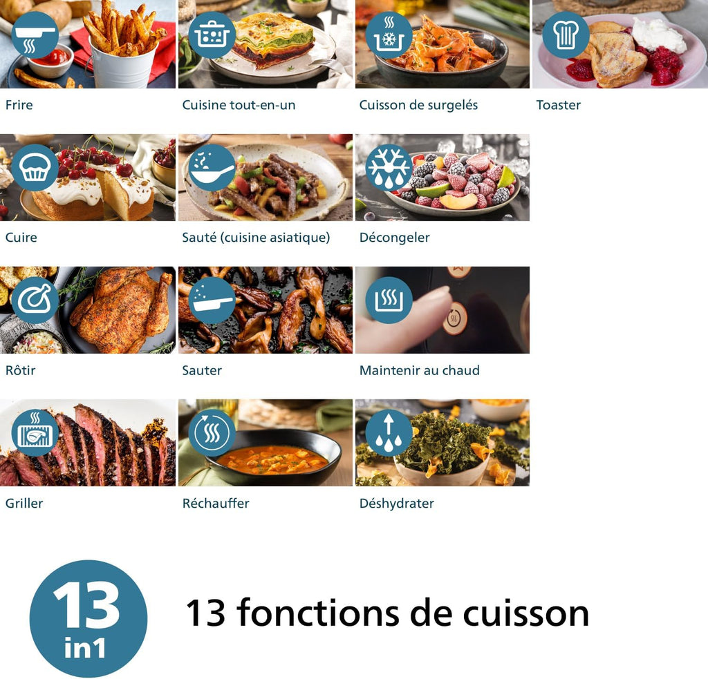 2026 2025 Friteuse à air Philips série 3000 7,2 L, fenêtre de cuisson, friteuse 16 en 1
