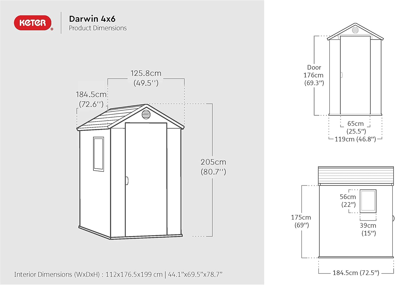 2026 KETER Abri de Jardin Darwin 46, 2.2m²