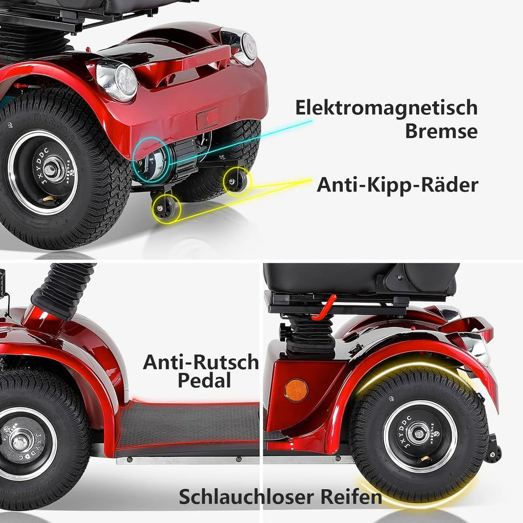 2026 ZVGREEN-Mobilitätsroller mit 4 Rädern-Seniorenmobil-Kapitänssitz-Max. 15km/h-geräumiger Stauraum-drehbarer Sitz-Elektromagnetische Bremse
