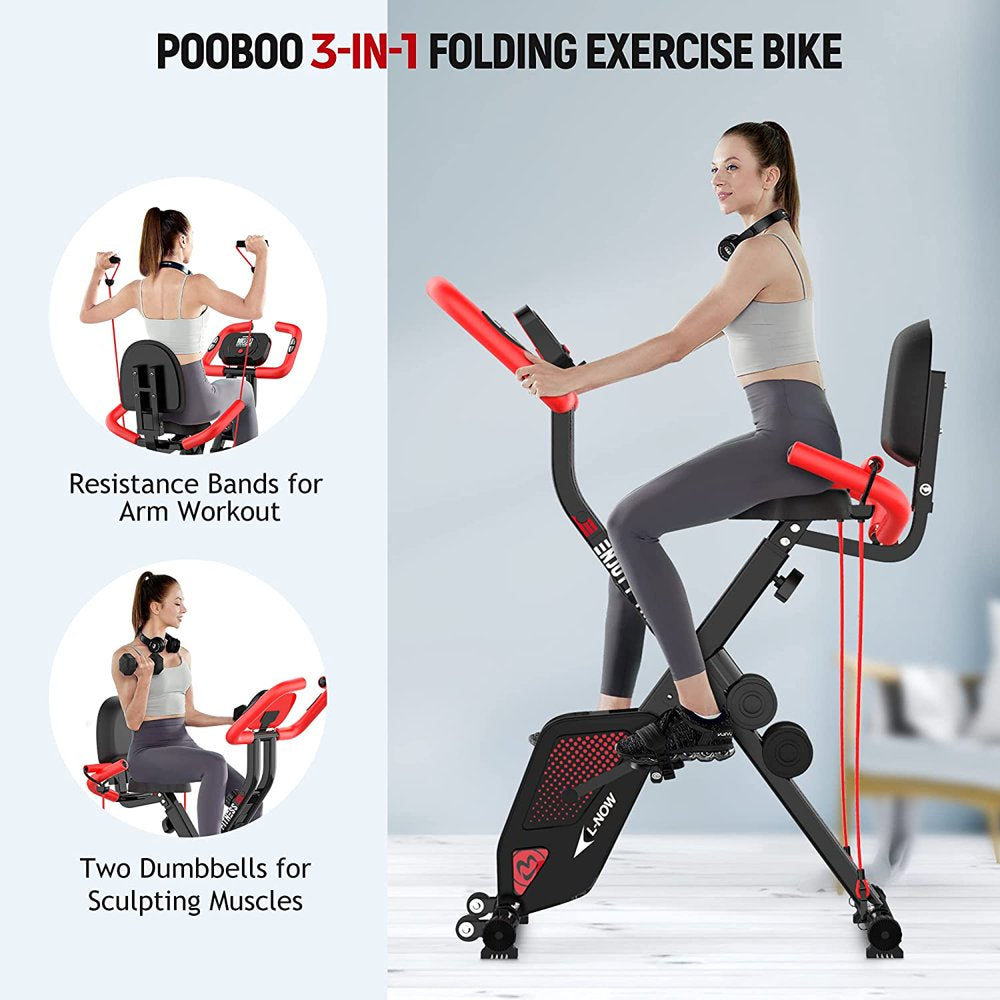 2026 Pooboo 3 In 1 Faltbare Heimtrainer Indoor Cycling Bike Workout 300Lb