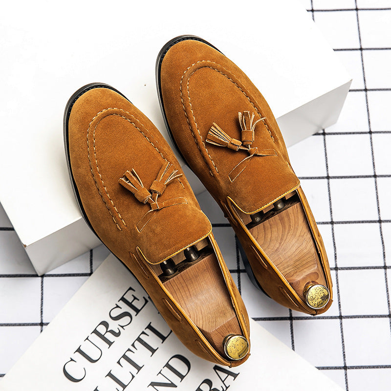 Mocassins style britannique en cuir pompon décontracté élégance pour homme