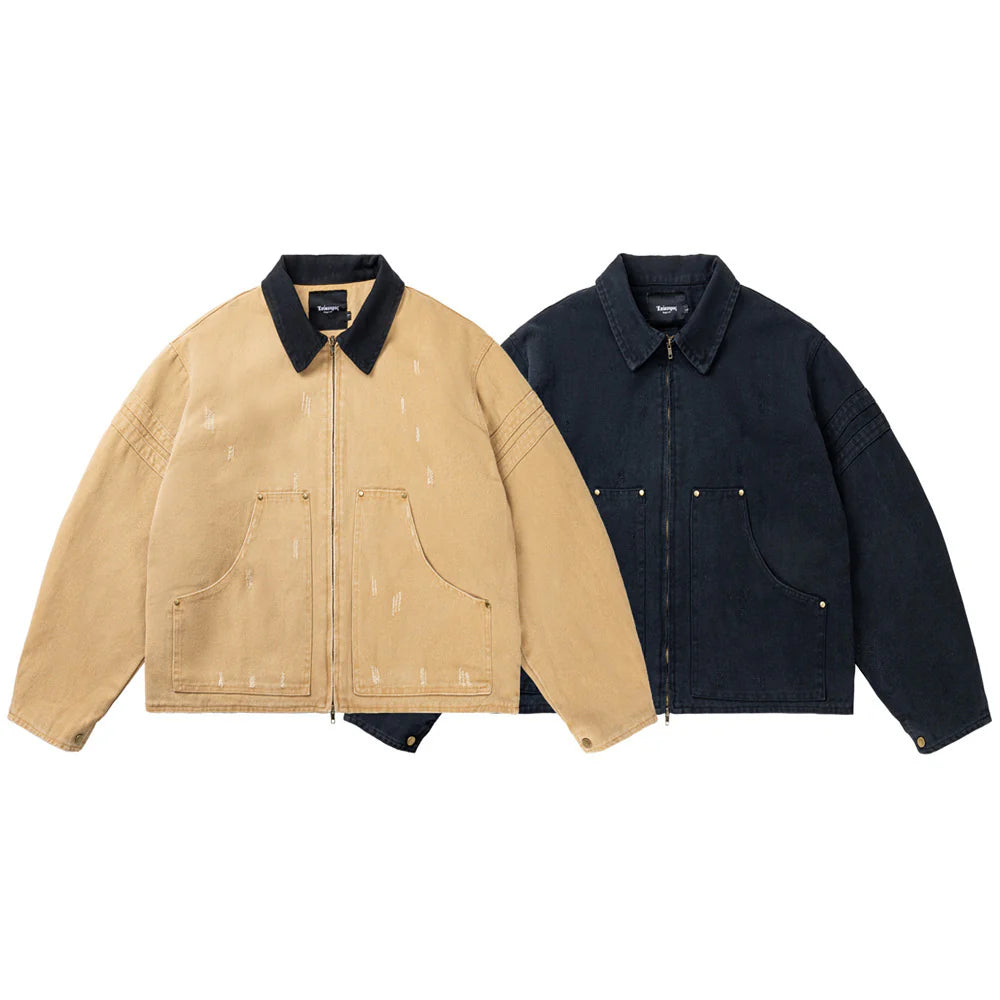 2026 Men's Barnwind Heavy Canvas Washed Distressed Cleanfit Workwear Jacket