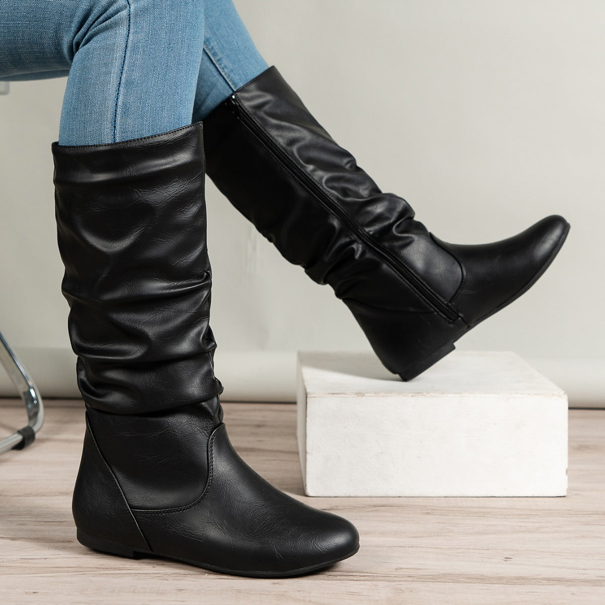 Bottes cowboy style western en cuir doux confortable pour femme