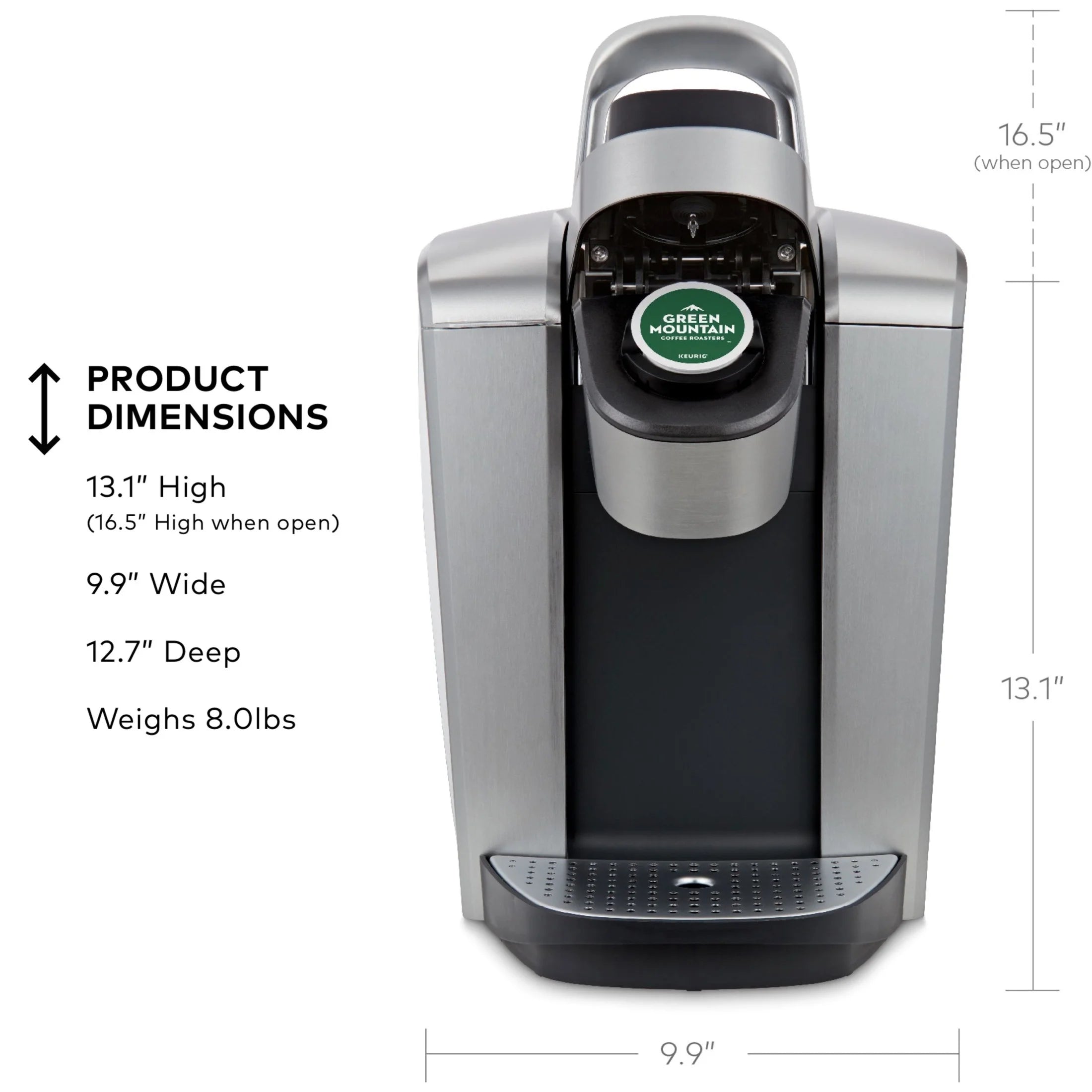 2026 2025 Keurig K-Elite – Machine à Café à Dosettes K-Cup à Portion Unique, Finition Brossée Slate, Programmable pour Café Chaud et Glacé