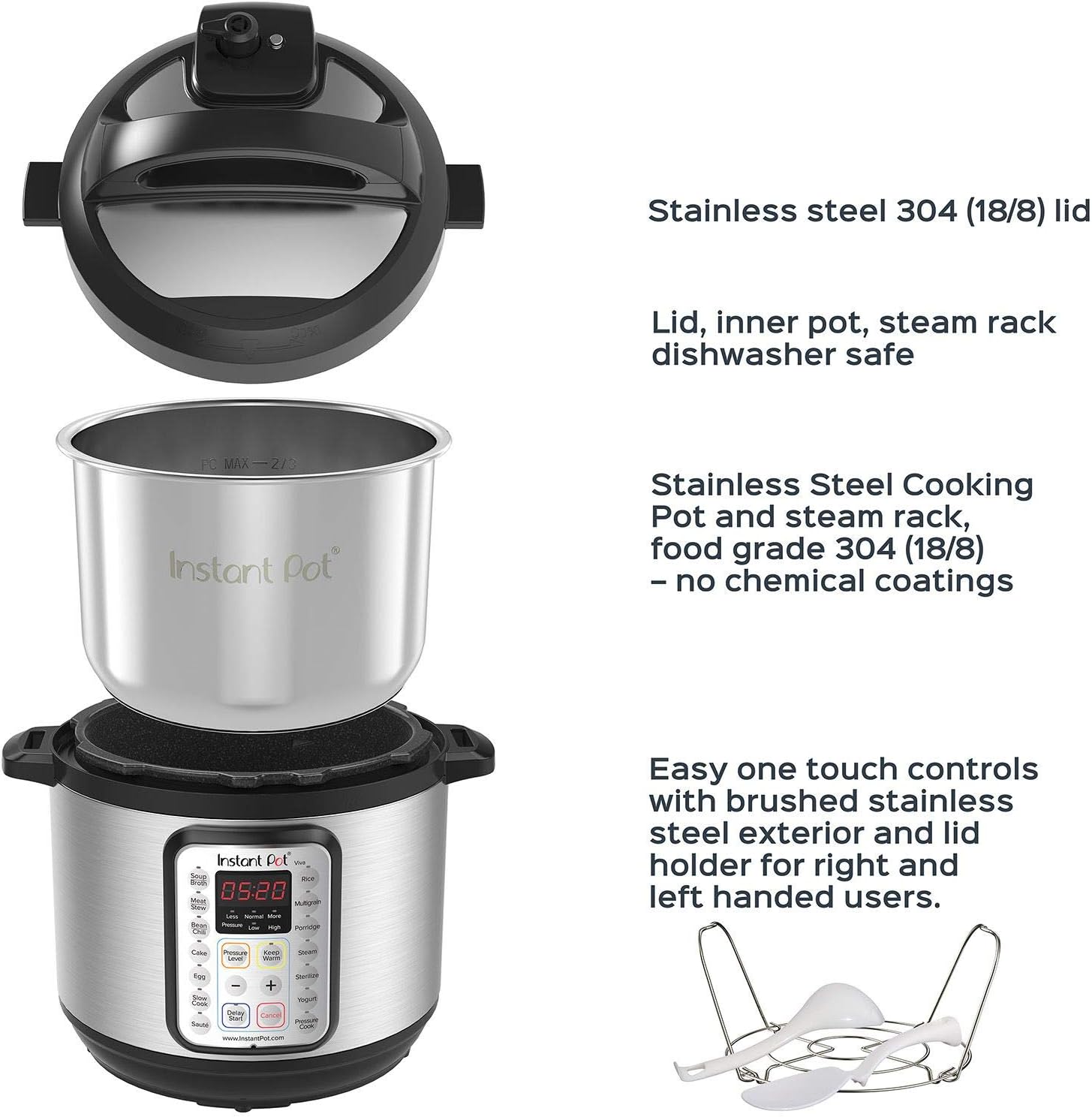 2026 2025 Instant Pot Duo Plus 9-en-1 Multicuiseur, Autocuiseur, Slow Cooker, Cuiseur de Riz, Vapeur, Sauté, Yaourtière, Maintien au Chaud et Stérilisateur, Application Incluse avec Plus de 800 Recettes, Acier Inoxydable, 6 Quarts