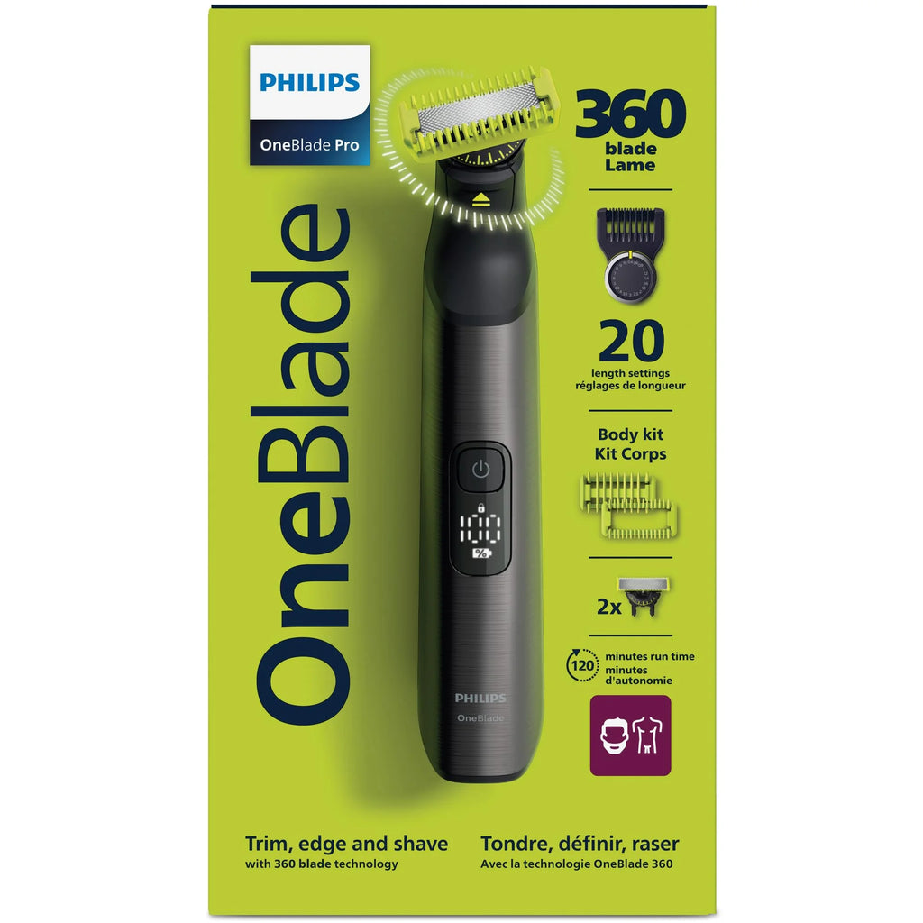 2026 2025 Philips OneBlade 360 Pro, Wet & Dry, coupe, contourne et rase avec le peigne de précision 20 longueurs et l'affichage LED, QP6552/15