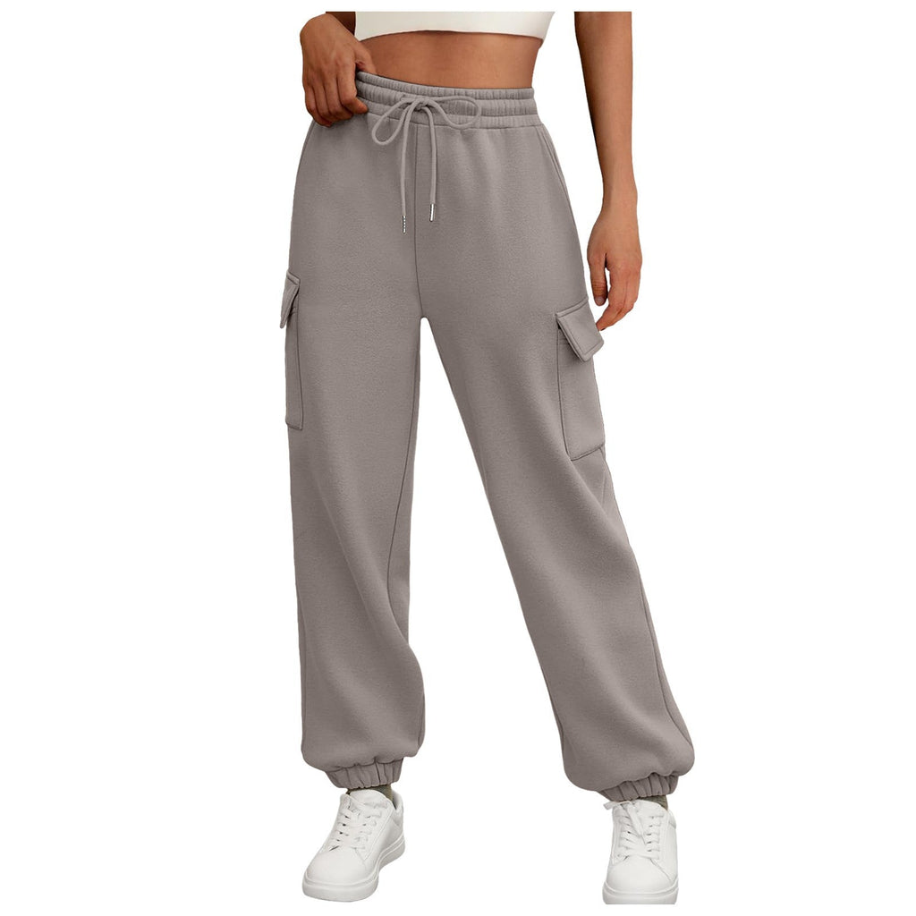 Jogging décontracté cargo doublé polaire baggy sport pour femme