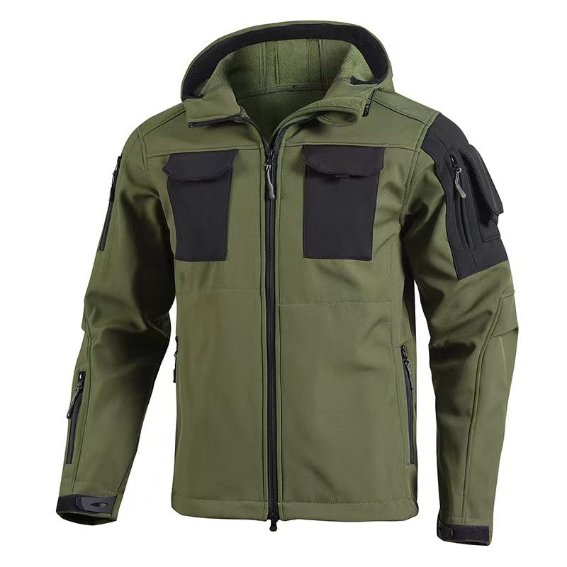 Veste softshell doublé polaire imperméable coupe-vent extérieur pour homme