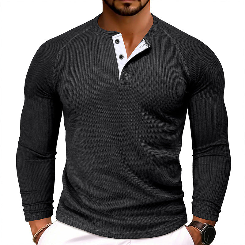 Men's Round Neck Waffle Knit Casual Slim Fit T-shirt - LAKD London