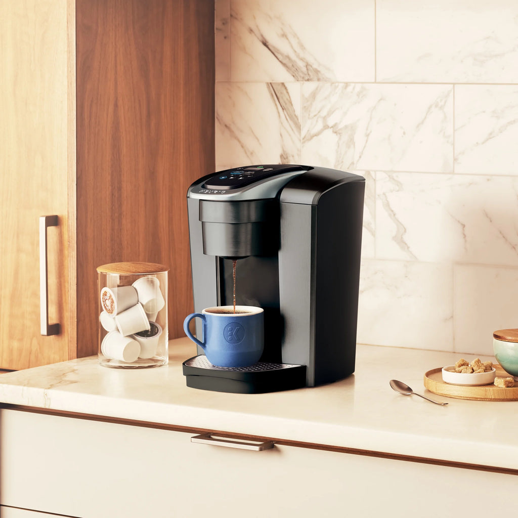 2026 2025 Keurig K-Elite – Machine à Café à Dosettes K-Cup à Portion Unique, Finition Brossée Slate, Programmable pour Café Chaud et Glacé