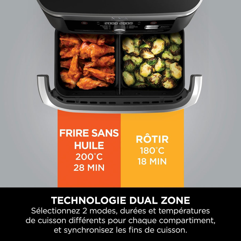 2026 2025 NINJA Foodi AF500EU – Friteuse à Air Chaud FlexDrawer 10,4 L, Double Zone avec Séparateur Amovible, 7 Fonctions de Cuisson – Édition Limitée Haute Performance