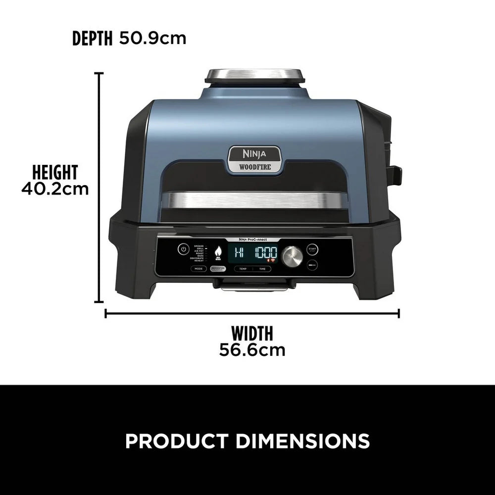 2026 2025 Ninja Woodfire Pro Connect XL Barbecue et Fumoir Électrique avec Support et Housse