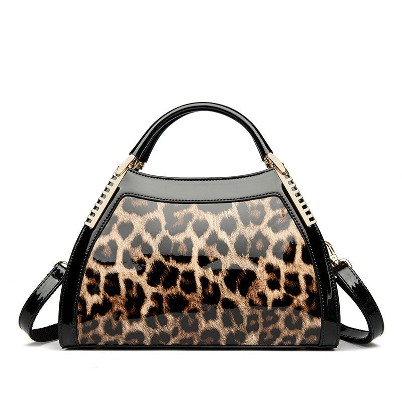 Sac à main grande capacité rétro brillant effet crocodile motif pour femme