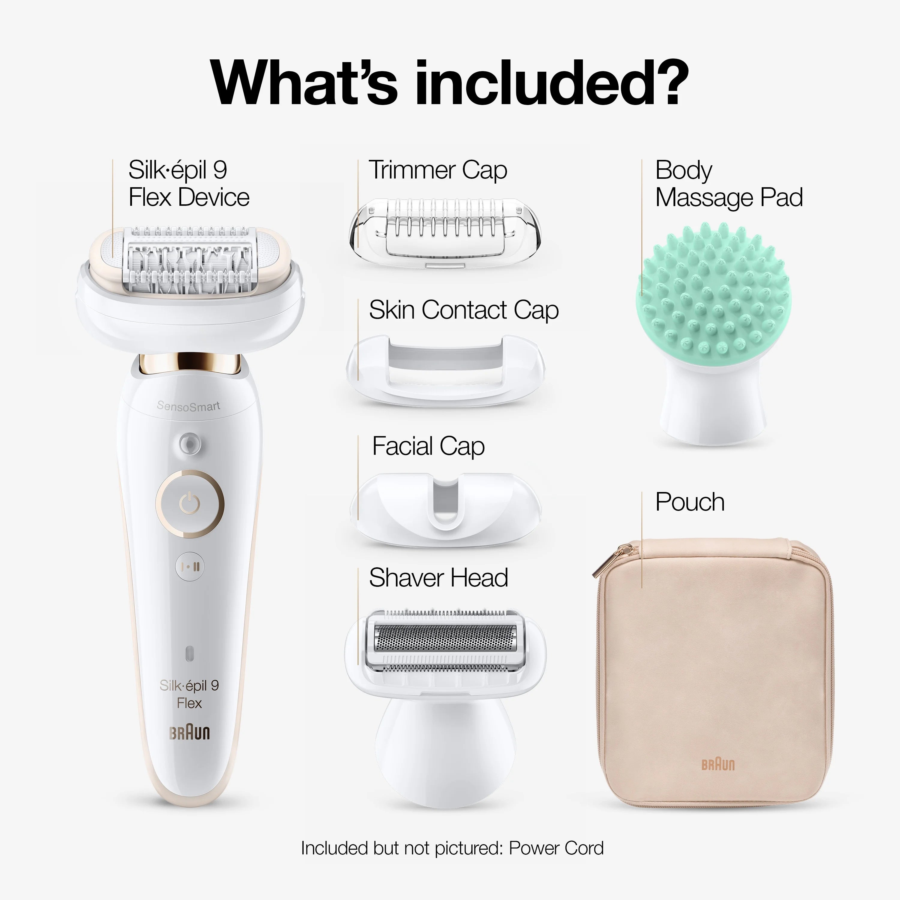 2026 2025 Braun Silk-épil 9 Flex 9-020 - Épilateur pour Femmes, Blanc/Or
