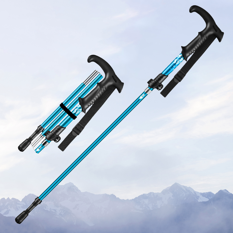 2026 Ultraleichter Aluminium-Wanderstock – Blau