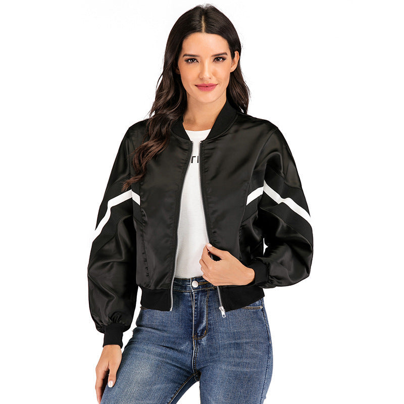 Veste léger nylon windbreaker zippé décontracté pour femme