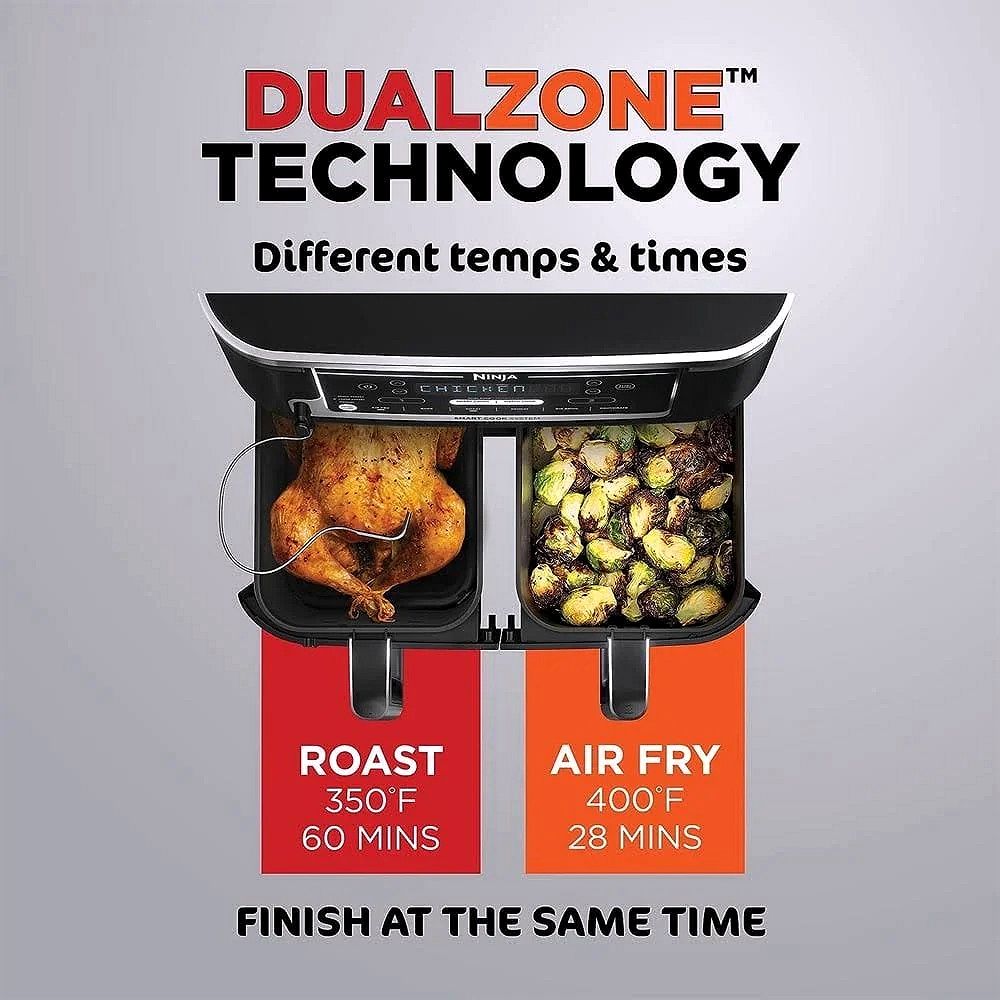 2026 Ninja DZ550 Foodi Friteuse à air chaud DualZone 10 Quart – 6-en-1