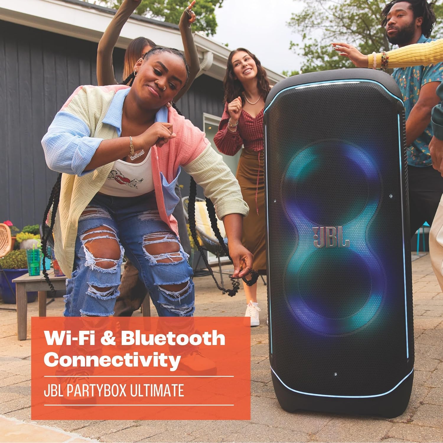 2026 PartyBox Club 120,Enceinte portable de soirée,poignée pliable ergonomique,jeu de lumières,12 heures d'autonomie,résistante aux éclaboussures IPX4,noir,Prise européenne (Type C) -