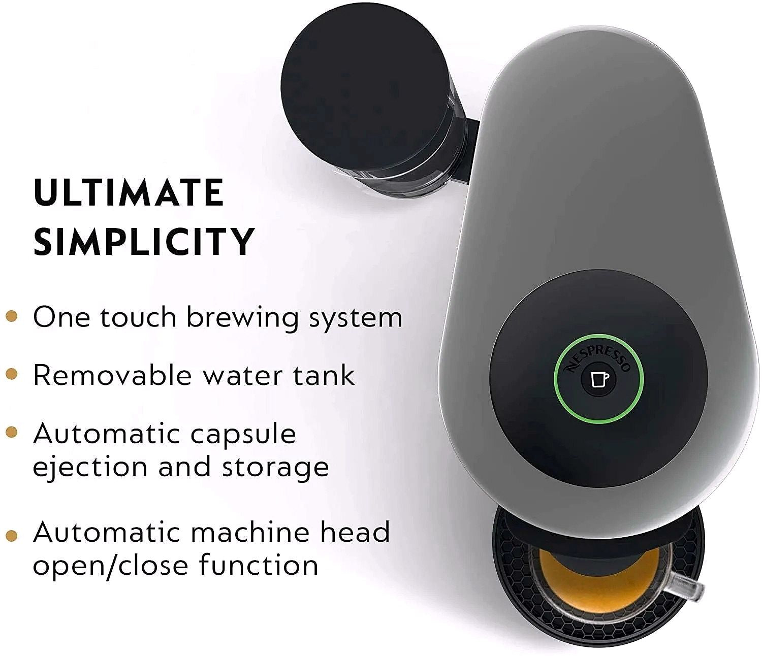 2026 Machine à café et espresso Nespresso Vertuo Plus par De'Longhi, grise, avec mousseur à lait Aeroccino