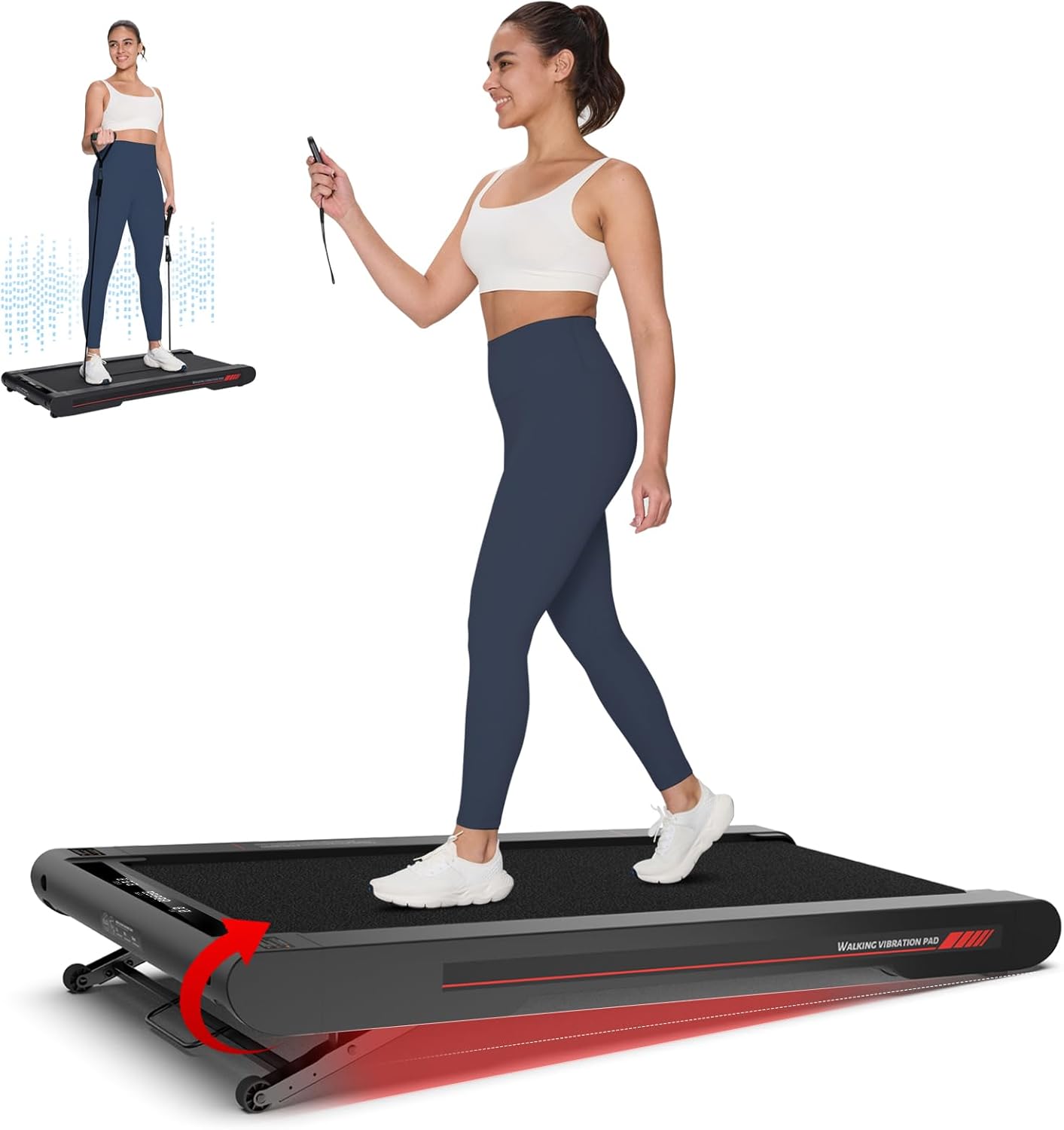 2026 2025 Sperax Tapis de Marche Vibrant avec Application, Tapis de Course 3 en 1 Sous Bureau, 2,5HP Faible Bruit, Tapis de Marche avec Télécommande, Tapis de Course Portable pour Bureau à Domicile