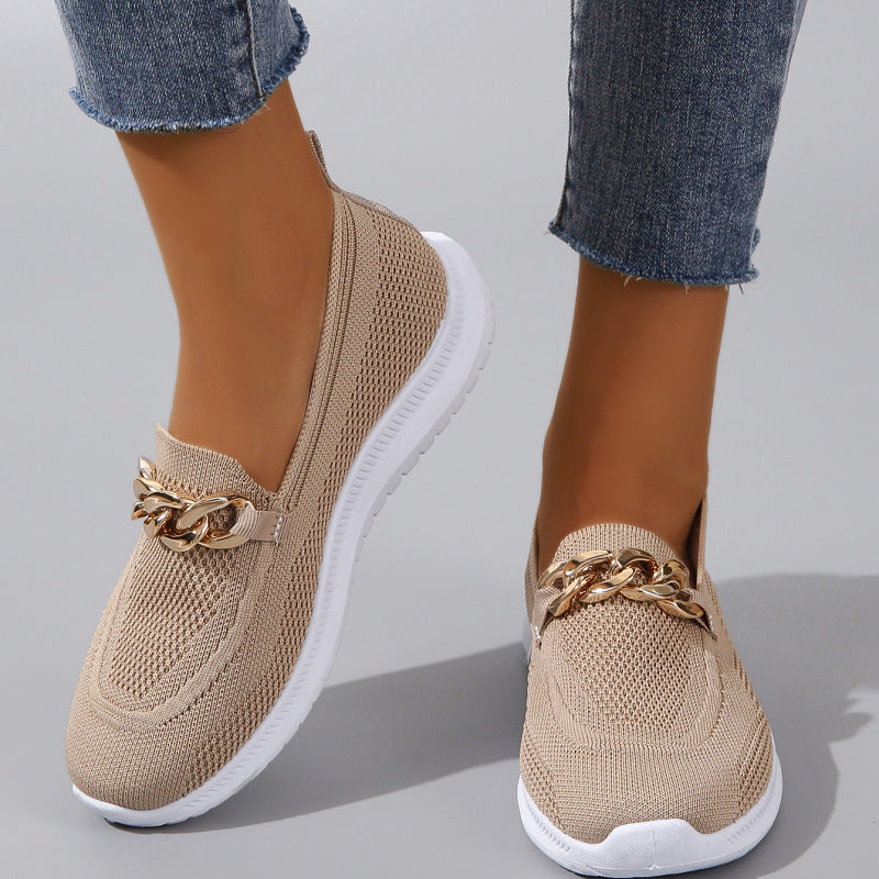 Ballerines chaîne en maille sport walking pour femme
