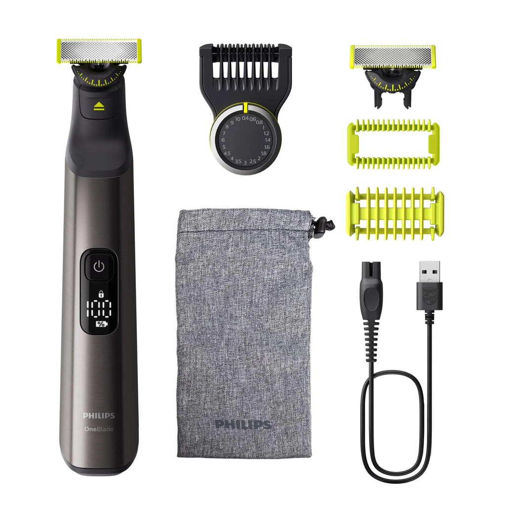 2026 2025 Philips OneBlade 360 Pro, Wet & Dry, coupe, contourne et rase avec le peigne de précision 20 longueurs et l'affichage LED, QP6552/15