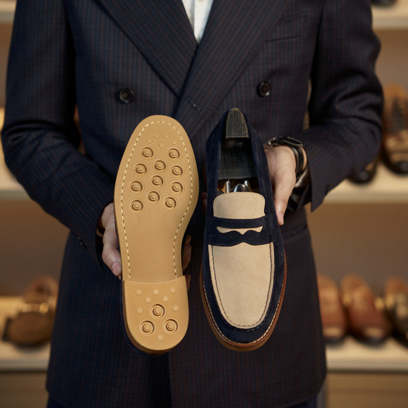 Mocassins fait main rétro en cuir intemporel pour homme