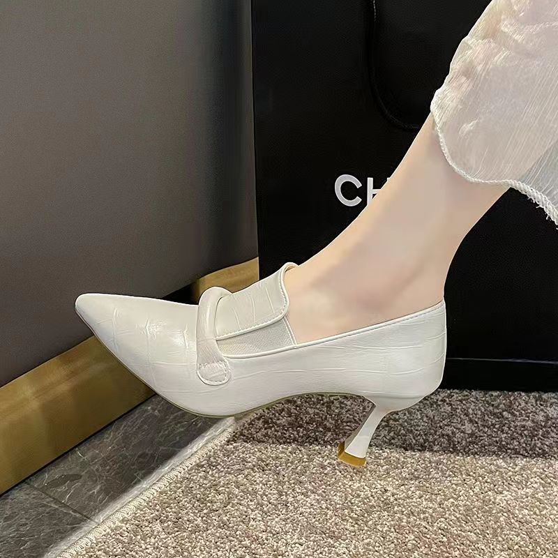 Escarpins en cuir souple pointu stiletto confortable été pour femme