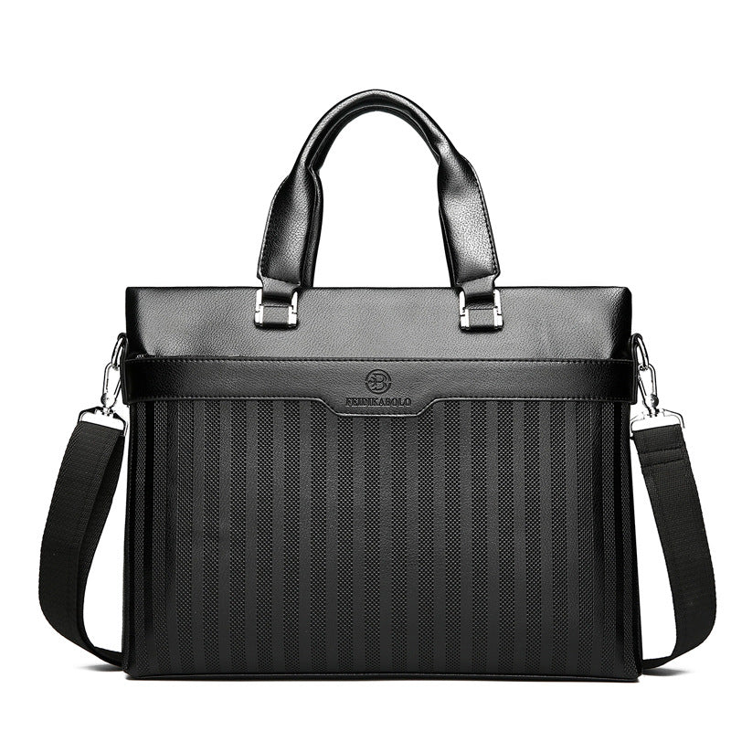 2026 Men's Casual Leather Briefcase Soft PU Business Handbag Office Style