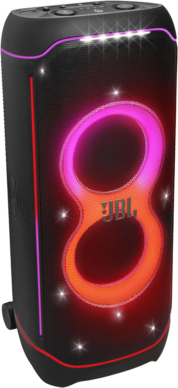 2026 PartyBox Club 120,Enceinte portable de soirée,poignée pliable ergonomique,jeu de lumières,12 heures d'autonomie,résistante aux éclaboussures IPX4,noir,Prise européenne (Type C) -