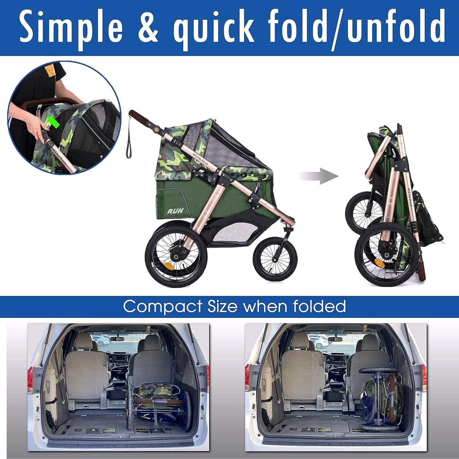 2026 Buggy de jogging sportif pour animaux avec roues en caoutchouc confort