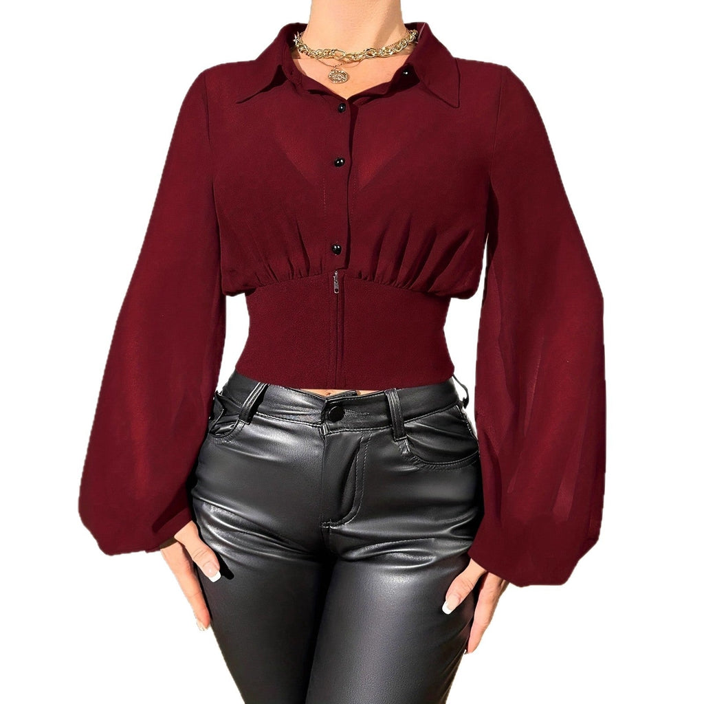 Chemise ajusté waist décontracté élégant confortable pour femme