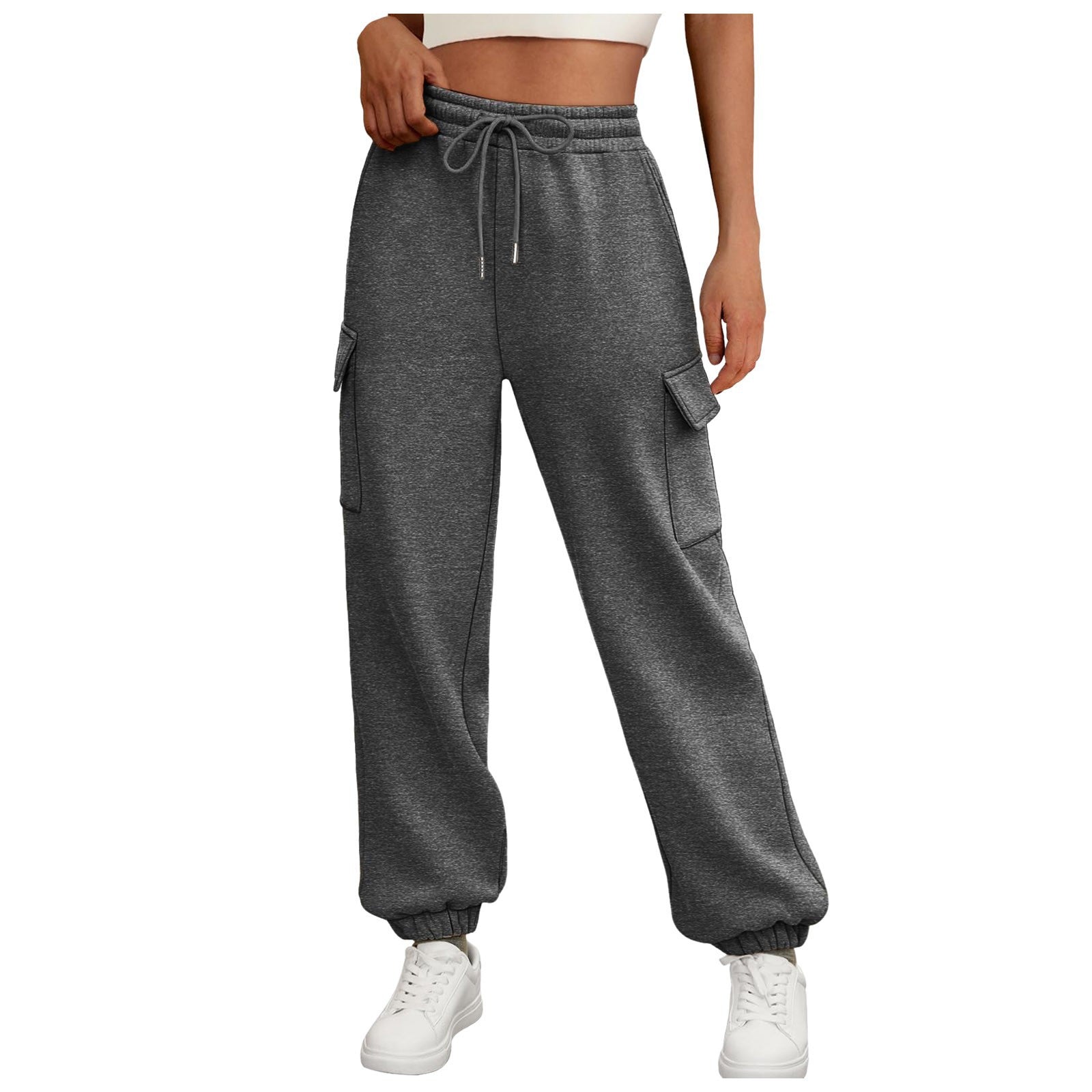 Jogging décontracté cargo doublé polaire baggy sport pour femme