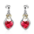 Women's Luxury White Gold Plated Rose Heart Stud Earrings - LAKD London