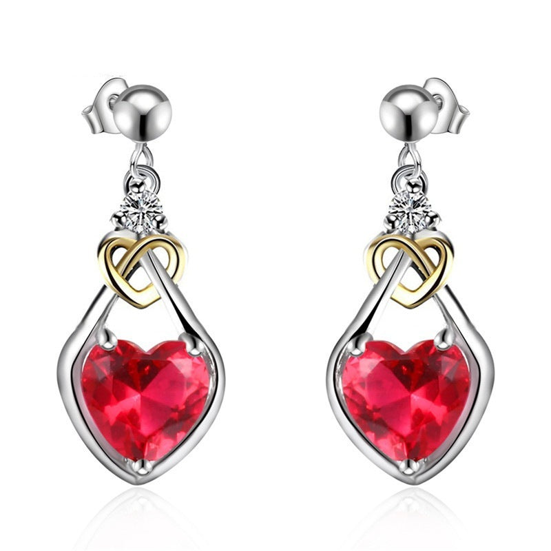 Women's Luxury White Gold Plated Rose Heart Stud Earrings - LAKD London
