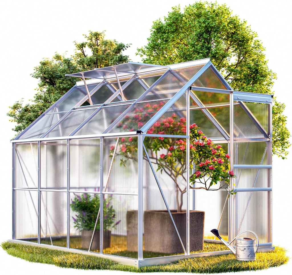 2026 Gardebruk Serre de Jardin en Aluminium 7,63m&sup3; abri ext&eacute;rieur pour Plantes l&eacute;gumes 250x190x195cm avec fen&ecirc;tres
